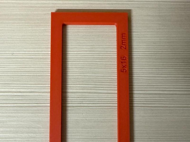 Bookmark frame 5x16cm with 2 2mm corners
