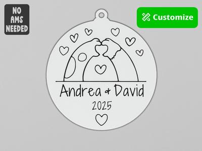 Customize Love Heart Cat Ornament Decor No AMS