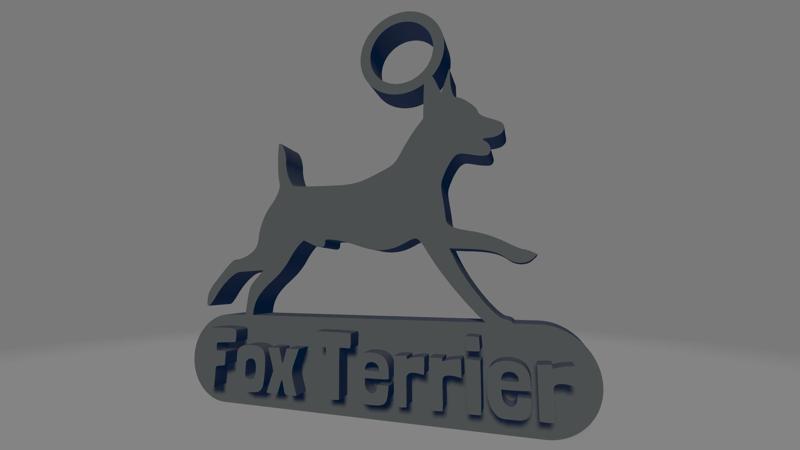 Fox Terrier silhouette with letters keychain