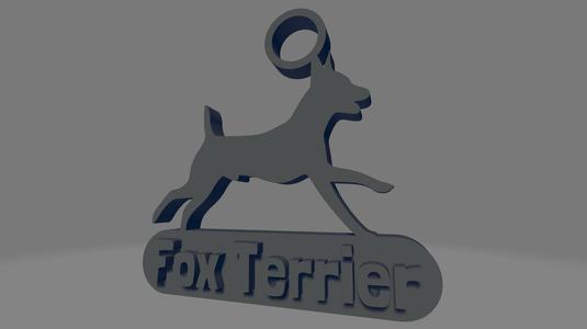 Fox Terrier silhouette with letters keychain