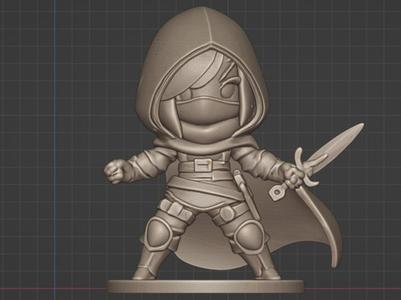 Halfling Rogue 32mm STL Miniature for D&D Female