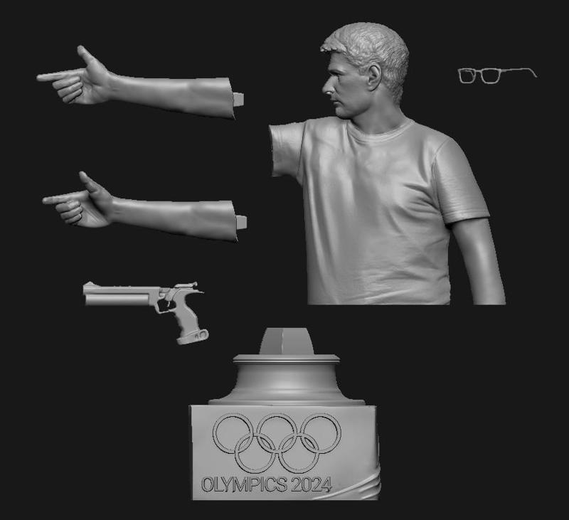 (Swappable arm) Yusuf Dikeç Dikec Turkish sport shooter Olympics 2024 Turkey hitman