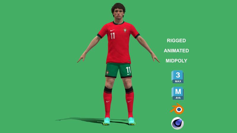 3D Rigged Joao Felix Portugual Euro 2024
