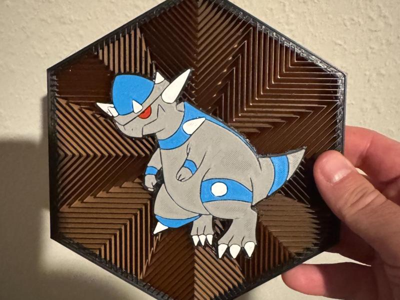 #408 Rampardos Hex Wall Art