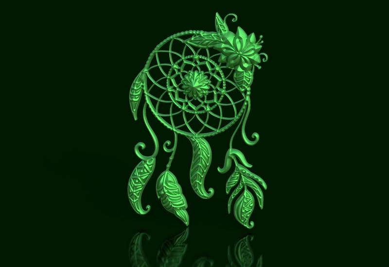 Natural Harmony: Dreamcatcher with Leaves and Ornamental Flower