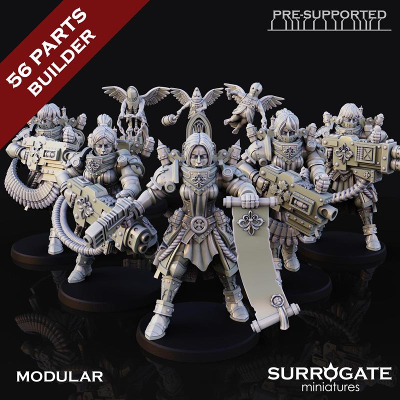 Daughters of Dawn Heavy Daughters Squad, Surrogate Miniatures August 2024 Modular Unit Release