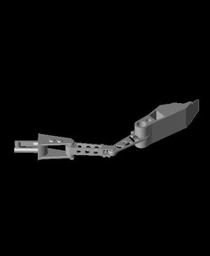 Print in place articulated arm with shovel