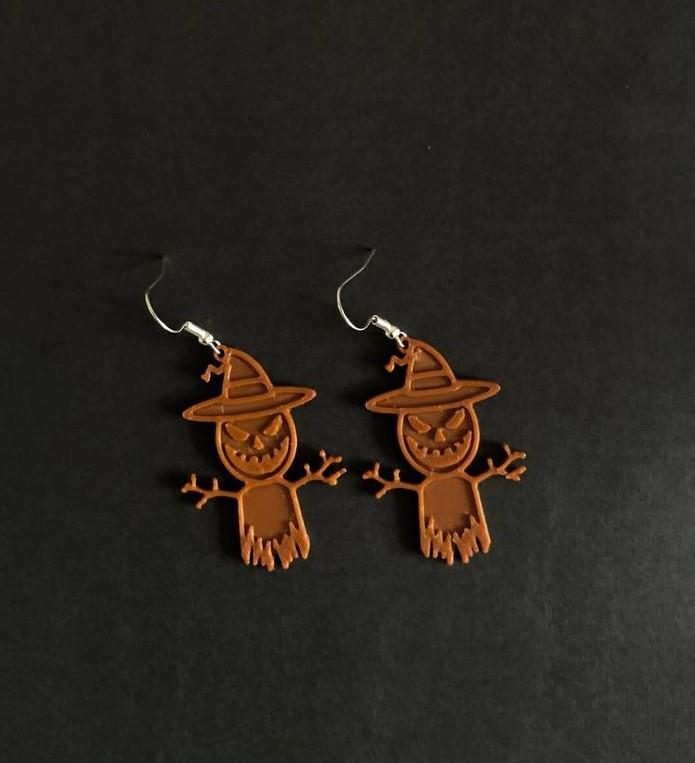 Earring scarecrow tiny halloween