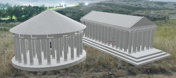 Ancient Greek Temple and Tholos