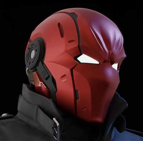 Red Hood Rebirth Cyberpunk Helmet For Small Printers