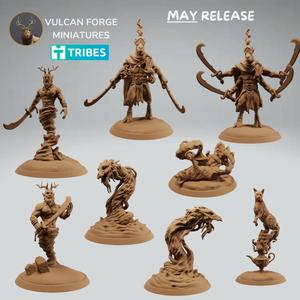 Efreeti Djinn and spirit bundle, spirit cat, efreeti with sword and camel spirit