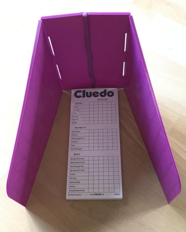 Sichtschutz für das Spiel: Cluedo