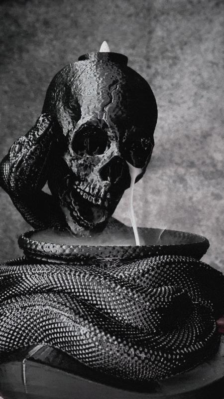 Snake and Skull Incense Burner