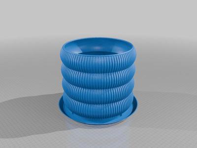 wavy pot with integrated tray