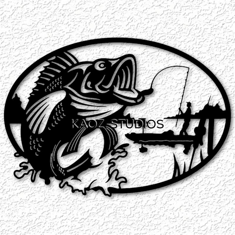 bass wall decor fish wall art fishing decoration fisherman