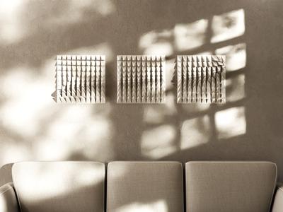 3D Wall Sculpture, White Line