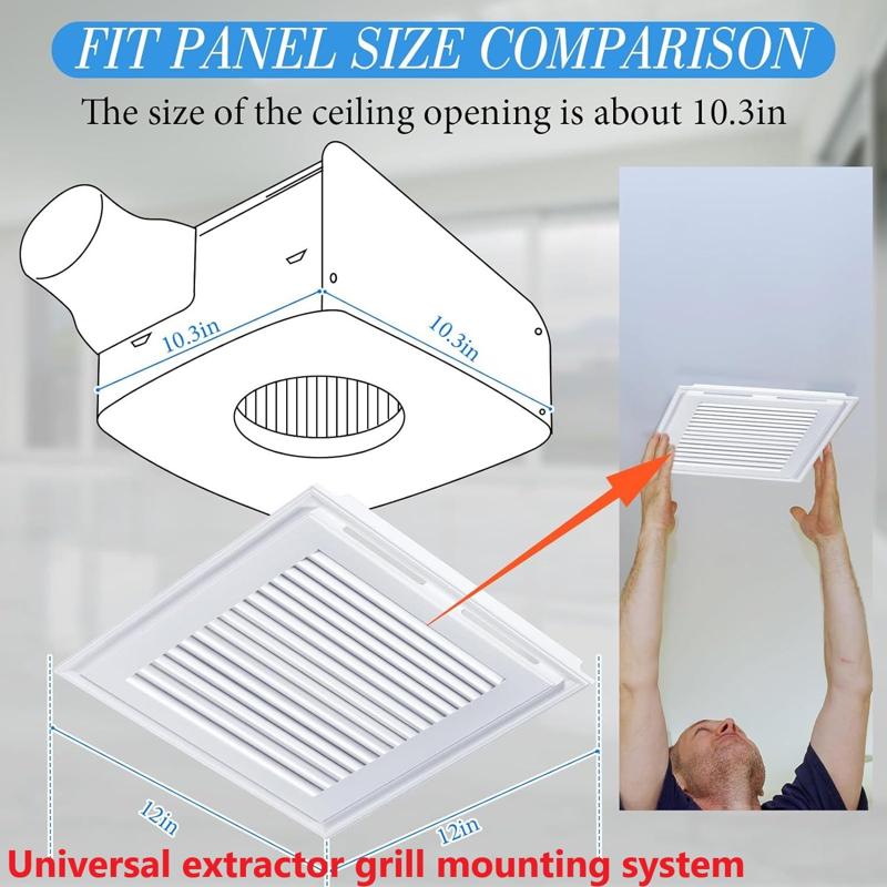 Bathroom Fan Extractor Cover/Grill: Universal Mount