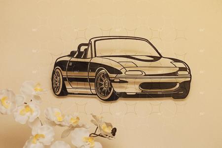 Miata Mx5 Silhouette Wall Decor Artwork For Home Or Office Easy 3d Printing 