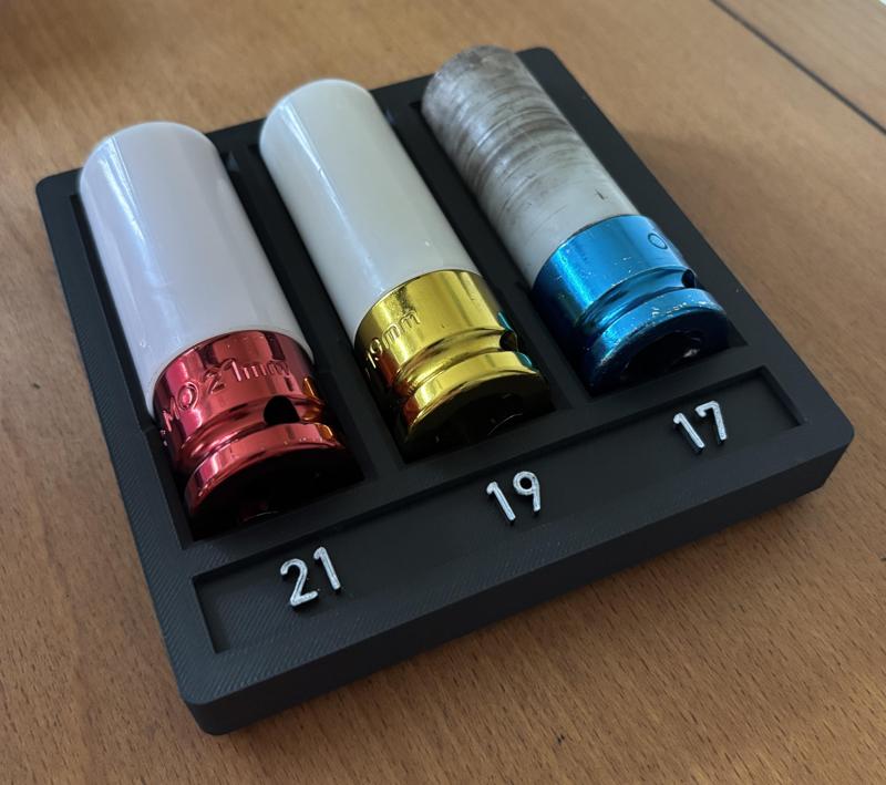 Gridfinity Parkside Lug Nut Socket (Aluminum Alloy Rim)