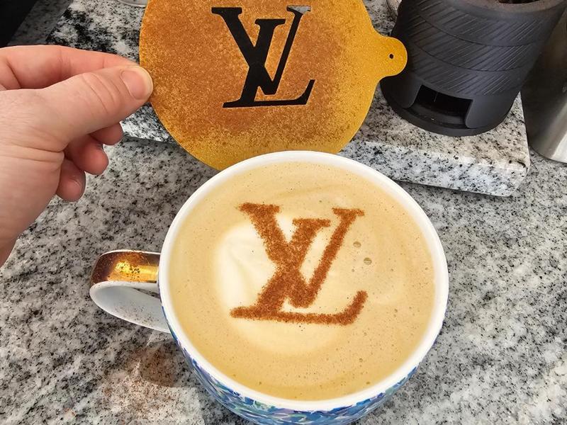 Perfect Louis Vuitton Latte Art Stencil