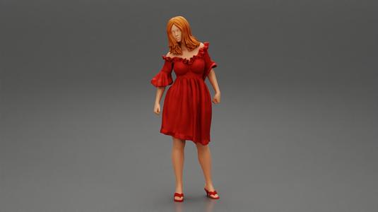 Cute Woman Fashion Model In Gorgeous Dress Posing