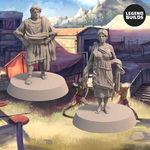 Civilians of Ago Tirtos, City of Eros (2 miniatures) - 3D printable miniature - STL file