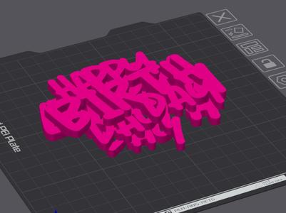 Layered Text Art - happy birthday