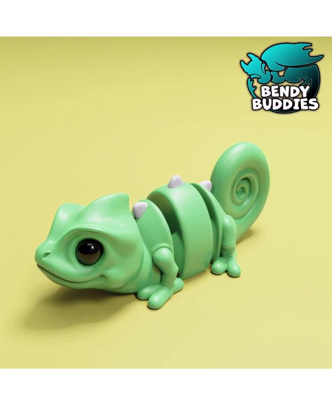 Ziggy Cute Chameleon / Wild Animal Articulated / Print-in-Place Lizard / Southern Creature / Tiny Co