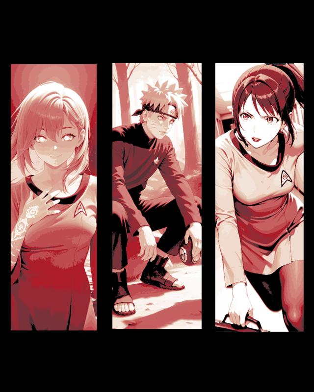 Fan Art Exploration of Anime Characters as Star Trek Officers - Set of bookmarks