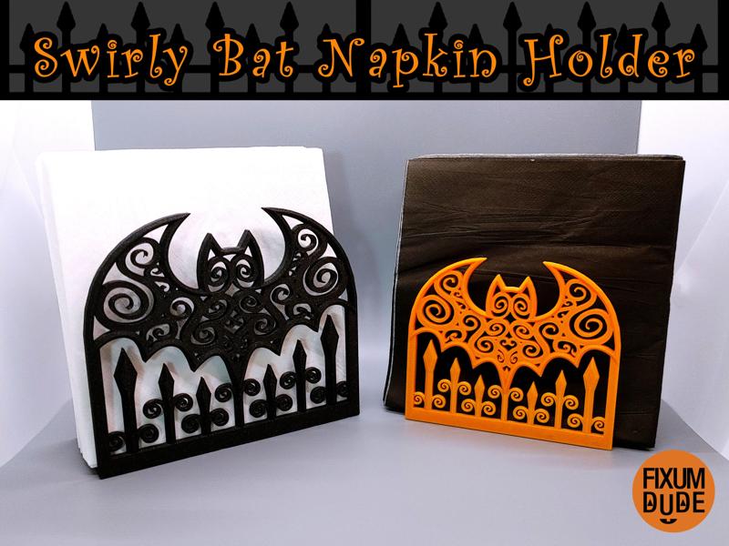 Swirly Bat Napkin Holder