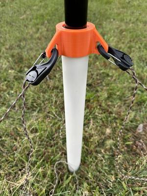 HAM mast mount tie down for PVC pipe