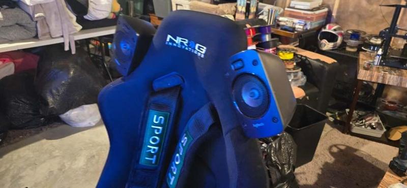 NRG Racing seat Logitech speaker holder for headrest