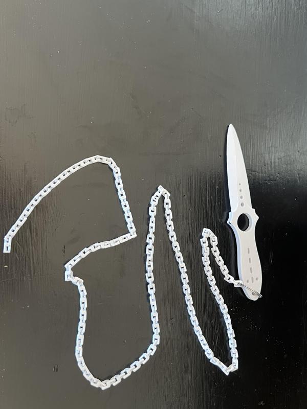 knife with long chain