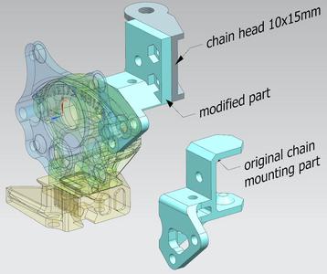 ALIEN CABLE MOUNT (NEMA_17) for chain 10x15mm