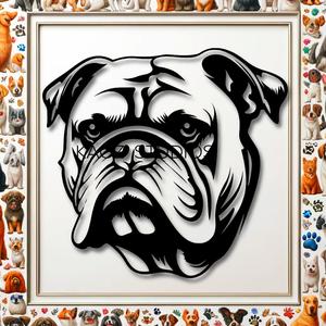 bulldog wall art bull dog wall decor 2d dog decoration
