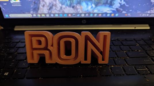 Ron desktop sign