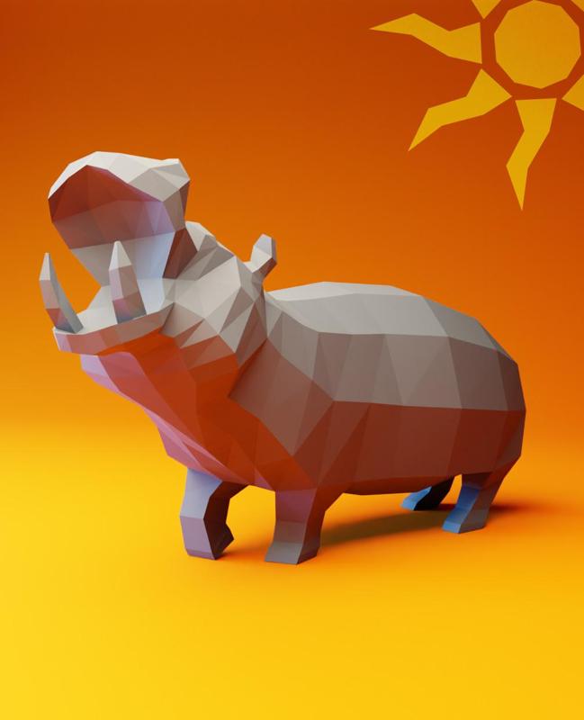 Low Poly Hippopotamus