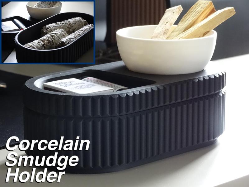 Corcelain Smudge Holder - Palo Santo & Sage Bundle