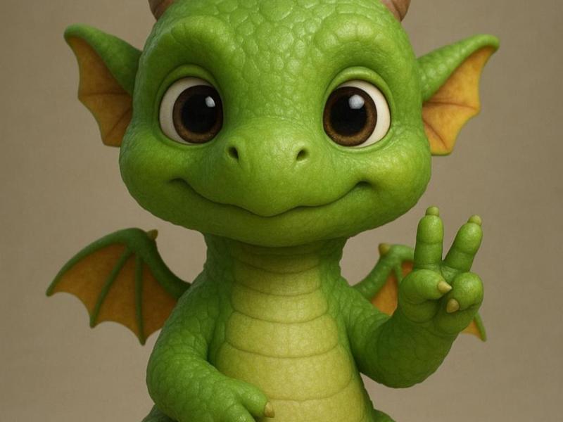 Baby Dragon Peace Sign