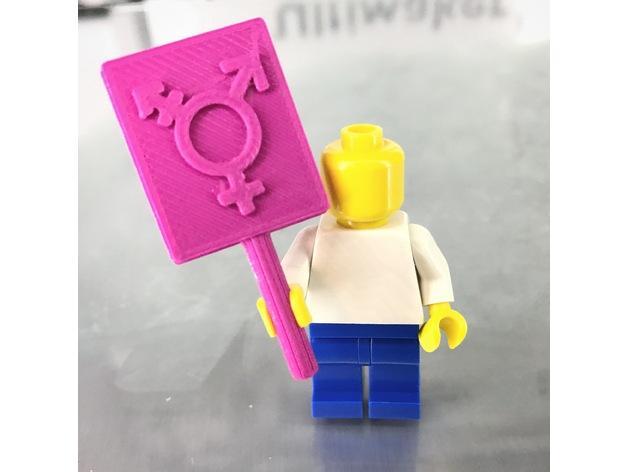 Minifig Transgender Sign