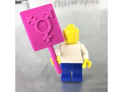 Minifig Transgender Sign