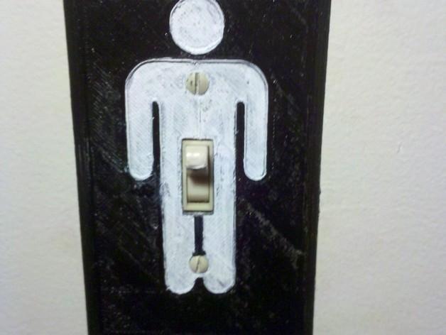 Men on off light switch cover
