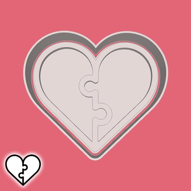 Valentine's day cookie cutters - heart (puzzle) (style 18)