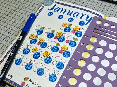 Bullet Journal Calendar With Rounded Days