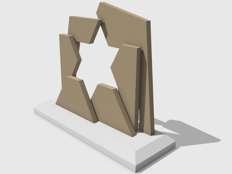 Geometric Star of David – Inspired 3D Sculpture