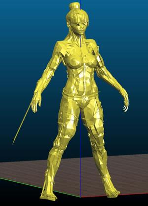 Cyborg girl - low poly - Repost