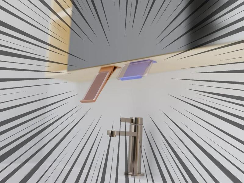 Bathroom sink, kitchen cabinet, under-counter phone holder, adhesive or punch-type, tablet stand