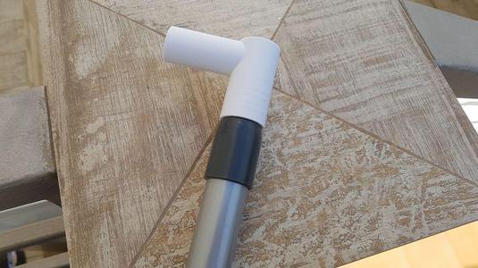 Hinged window opener for broom handle