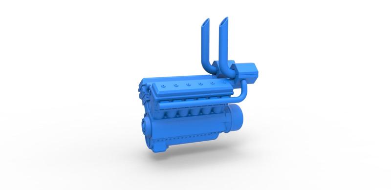 Diecast Turbo engine V12 for pulling tractor Scale 1:25