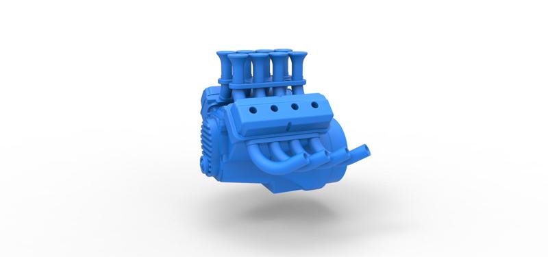Diecast engine V8 for vintage dragster Scale 1:25